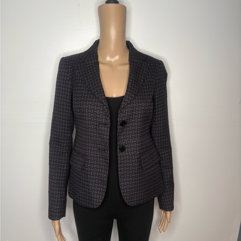 New York & Company Black Geometric Blazer